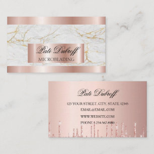 Wimpern & Augenbrauen Microblading Pink & Silber G Visitenkarte