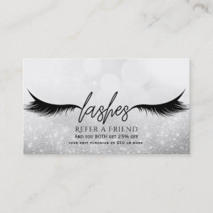 Wimpern Augenwimpern Extensions Silber Empfehle ei Empfehlungskarte