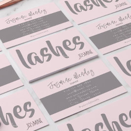 Wimpern Blush Pink Professionelle Chic Visitenkart Visitenkarte