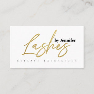 Wimpern Gold Glitter Typografie Schrift Eyelashes Visitenkarte