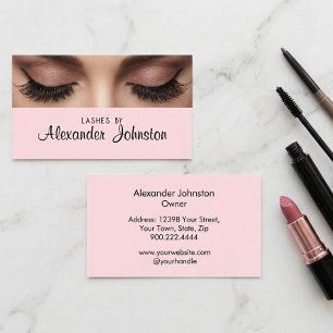 Wimpern-Make-up-Artist Professionell Rosa Minimali Visitenkarte