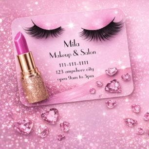 Wimpern-Make-up-Geschäftskarte in Rosa Visitenkarte