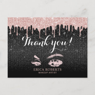 Wimpern Makeup Artist Rose Gold Drips Schönheitssa Postkarte