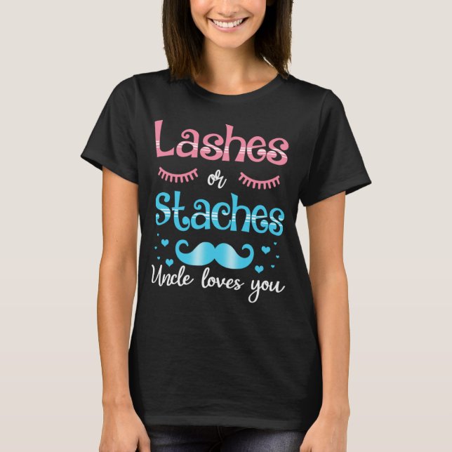 Wimpern oder Schnurrbärte Onkel liebt dich Geschle T-Shirt (Vorderseite)