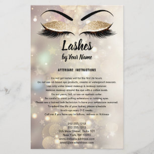 Wimpern PFLLEGEANLEITUNG Merkblatt Flyer