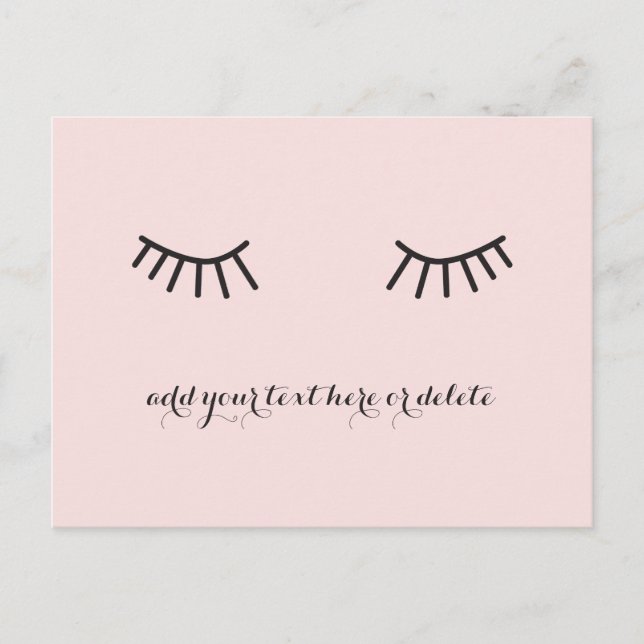 Wimpern Postkarte, niedliches Gesicht danke Karte (Vorderseite)