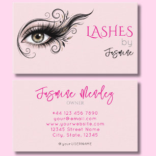 Wimpern Röschpink Professionell Elegant Einfach Visitenkarte
