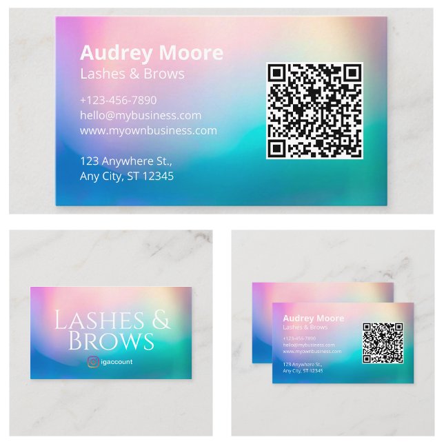 Wimpern-Schablonen QR-Code Visitenkarte (Templates Eyelash QR Code Business Card
)