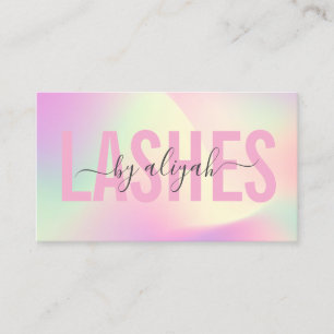 Wimpern Script-Typografie Pastell-Holografie Visitenkarte