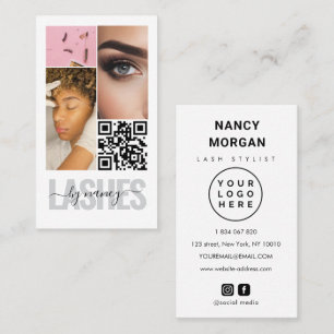  Wimpern Typografie 3 Foto Collage Qr Code Logo  Visitenkarte