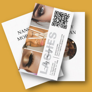 Wimpern-Typografie 3 Foto-Collage QR-Code Visitenkarte