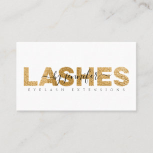 Wimpern Wimpernspezialist Goldfolie-Typografie Visitenkarte