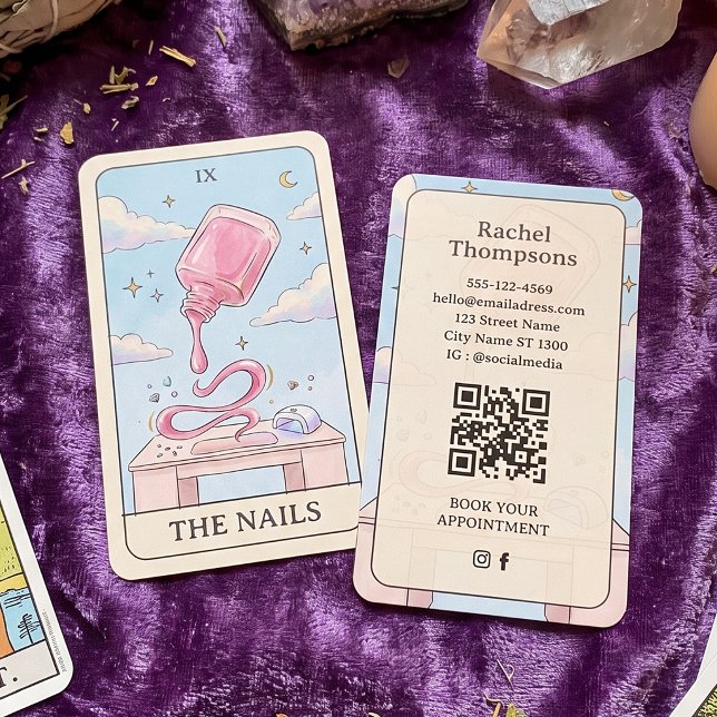 Wimpernkünstler Pastel Tarot QR Code Visitenkarte (Von Creator hochgeladen)