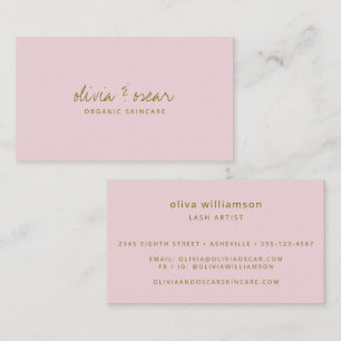 Wimpernkunstler Roségold Handgeschrieben Modern Visitenkarte