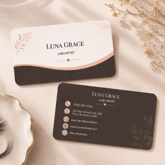Wimpernkünstlerin Blush Botanical Visitenkarte