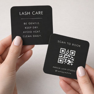 Wimpernpflege-Anleitung QR-Code Quadratkarte