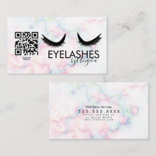 Wimpernsalon Schönheit Marmor Wimpern QR CODE Visitenkarte