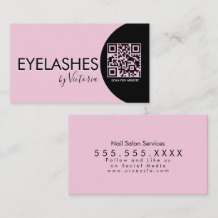 Wimpernsalon Schönheit Wimpern QR CODE Pink Visitenkarte