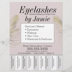 Wimpernservice Pink Gold Geschäfts Abriss Thrips Flyer