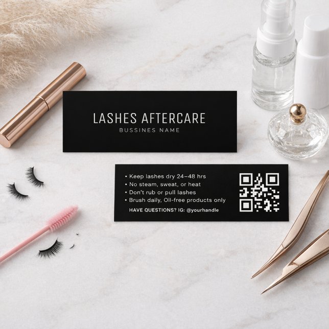 Wimpernstudio-Nachbehandlung Visitenkarte Schwarz (Von Creator hochgeladen)