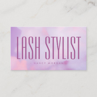 Wimpernstylist Lila Pastell Holografisch  Visitenkarte