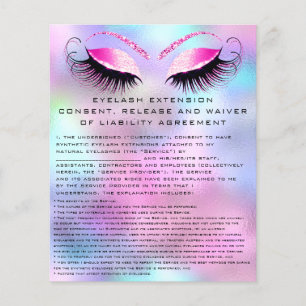WIMPERNVERLÄNGERUNG EINVERSTÄNDNIS, FREIGABE UND V FLYER