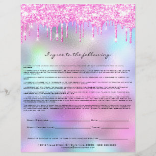 Wimpernverlängerung-Haftungsausschluss Rose Pink Flyer