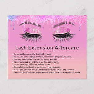 Wimpernverlängerung Make-up-Artist lila Pflegehinw Flyer