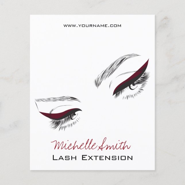 Wimpernverlängerung mit langem Wimpern-Eyeliner Flyer (Vorne)