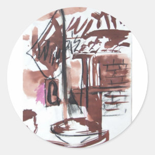 Wimpi ist auf PCH-Schürze Runder Aufkleber