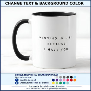 Win As I Have You Zitat Trendige schwarze Schrift Tasse