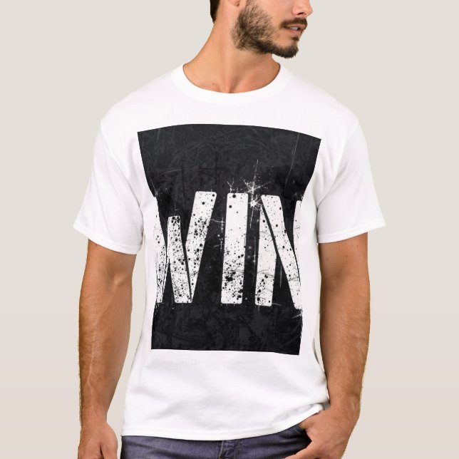 WIN Distressed Grunge Text T-Shirt  (Vorderseite)