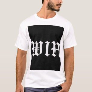 WIN Gothic Kalligrafie T-Shirt Dunkle Ästhetik M