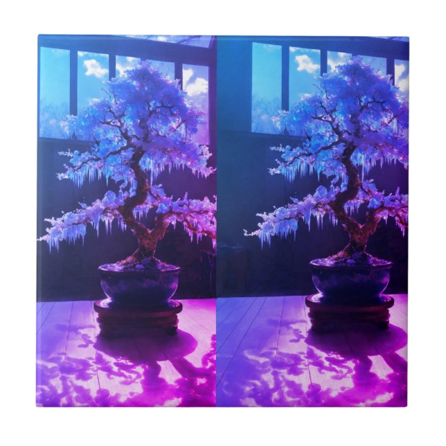 "win Ice Bonsai in Parallel Universe Keramik Tile" Fliese (Vorderseite)