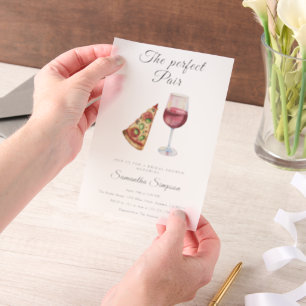 Wina und Pizza Aquarell-Junggesellinnenabschied