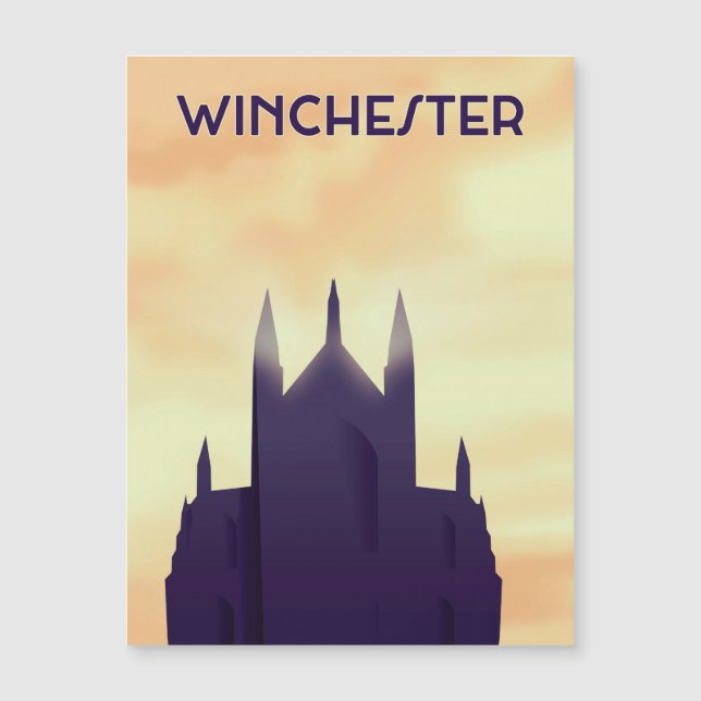Winchester Cathedral Reiseplakat Magnetkarte (Vorderseite)