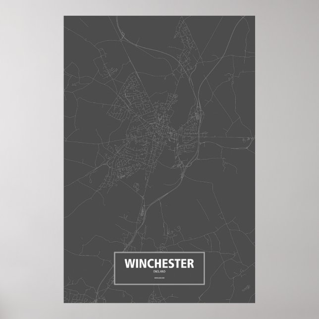 Winchester, England (schwarz weiß) Poster (Vorne)