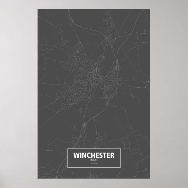 Winchester, England (schwarz weiß) Poster (Vorne)