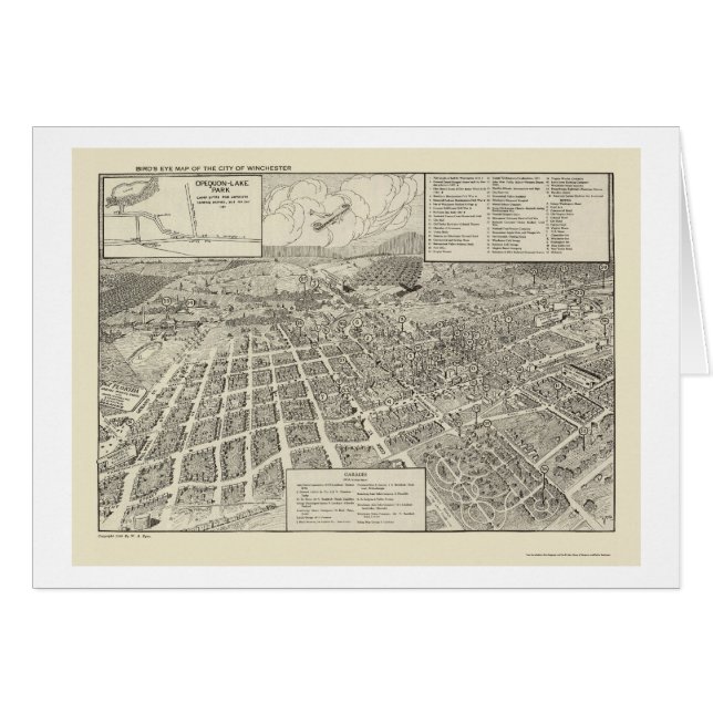 Winchester, panoramische Karte VA - 1926 (Vorderseite (Horizontal))