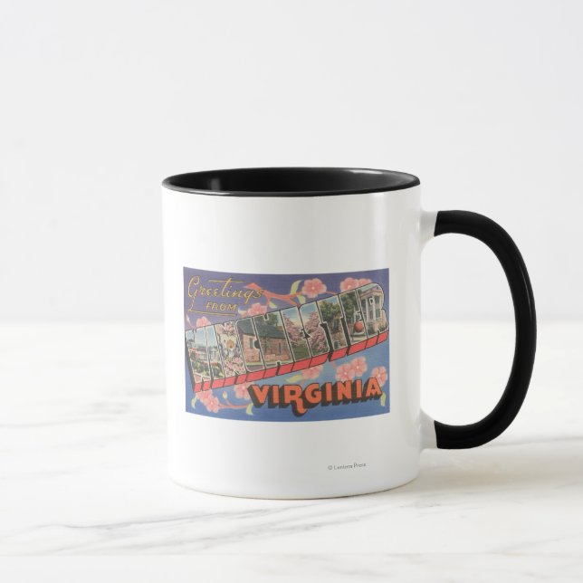 Winchester, Virginia - Große Buchstabenszenen Tasse (Rechts)
