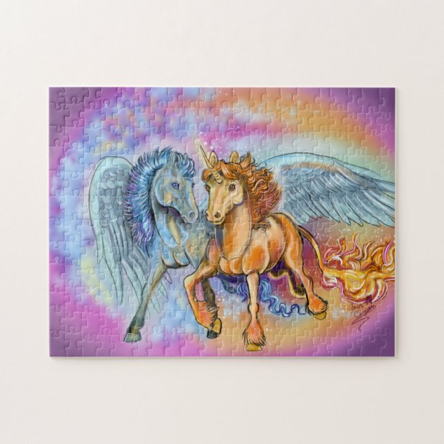 Wind and Flame unicorn pegasus~puzzle (Horizontal)