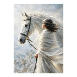 Wind and White Horse – Textured Equestrian Portrai Fotodruck