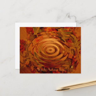 Wind Autumn Day Postcard Postkarte