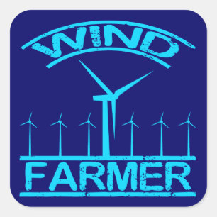 Wind Bauer Quadratischer Aufkleber