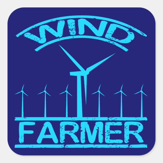 Wind Bauer Quadratischer Aufkleber (Vorderseite)