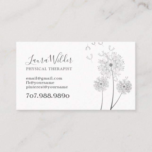 Wind Blown Blume Physikaltherapeutische Therapie Visitenkarte (Vorderseite)