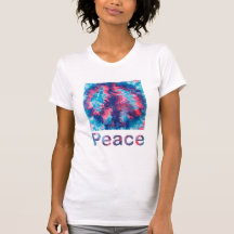 Wind Blown Pink Lila Friedenszeichen und Word-T-Sh