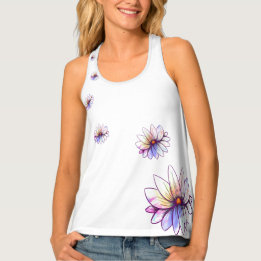 Wind Blown Spritzer Lotus Blume Tanktop
