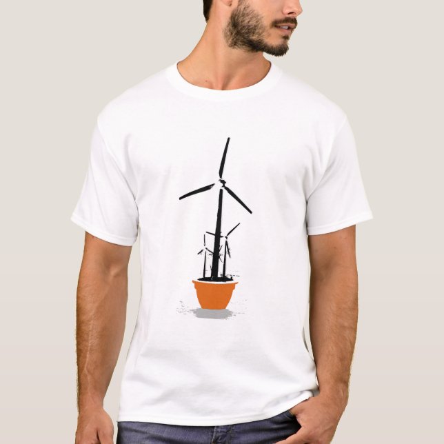 Wind-Blumen-Power T-Shirt (Vorderseite)