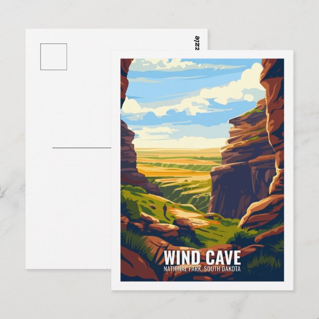 Wind Cave National Park South Dakota USA Postkarte (Vorne/Hinten)